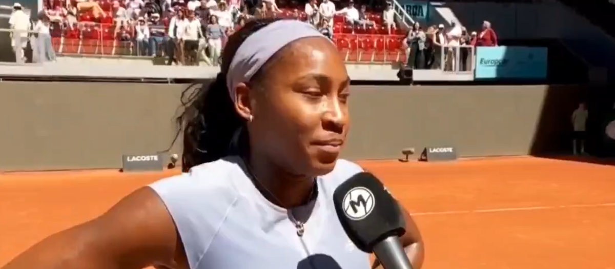 Coco Gauff durante apagón en España