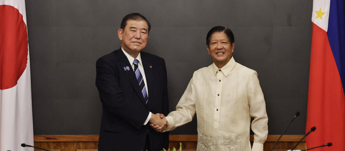 El primer ministro de Japón Shigeru Ishiba y el presidente de Filipinas Ferdinand Marcos
