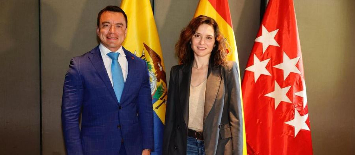 Isabel Díaz Ayuso y el presidente de Ecuador, Daniel Noboa