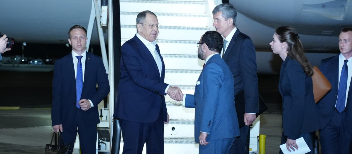 Sergey Lavrov, canciller de Rusia, a su llegada a República Dominicana