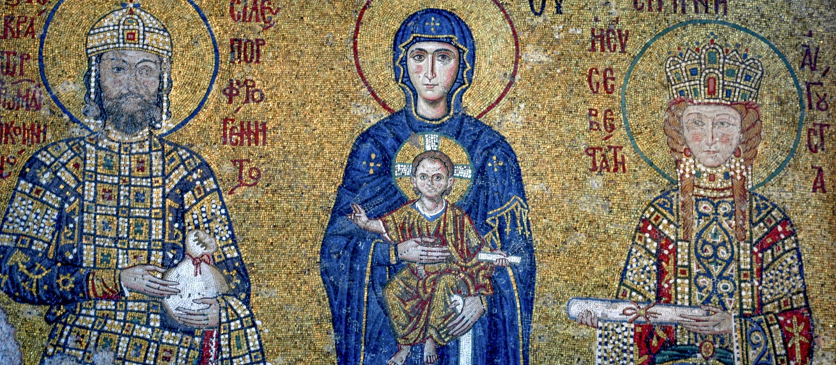 Mosaico de Juan II Comneno y la emperatriz Irene en Santa Sofía
