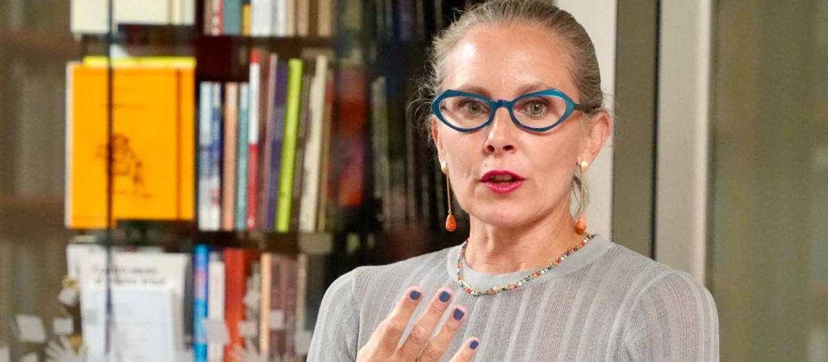 Cristina Martín, en mayo de 2024, durante la presentación de su libro sobre la Agenda 2030