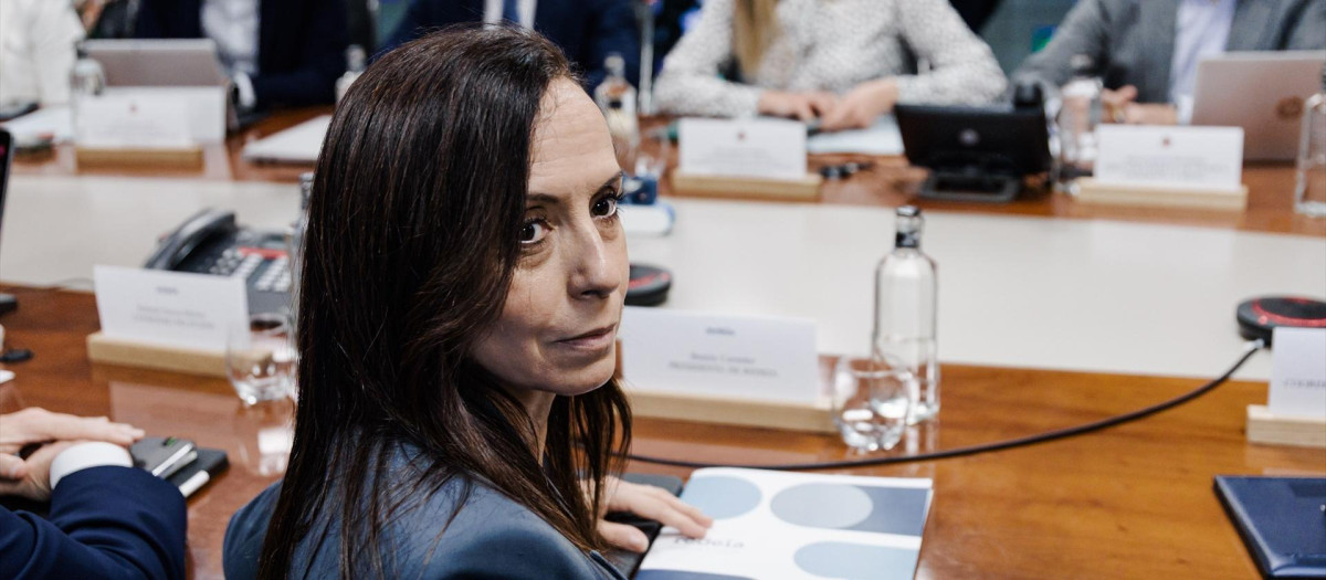 Beatriz Corredor, durante la reunión del Comité para el análisis de la crisis eléctrica.