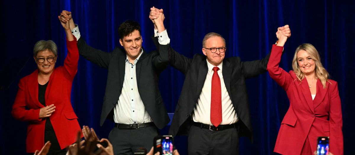 Anthony Albanese celebra su victoria en las elecciones
