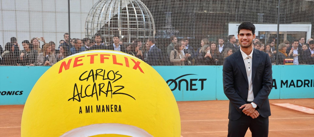 Carlos Alcaraz en la presentación de su documental