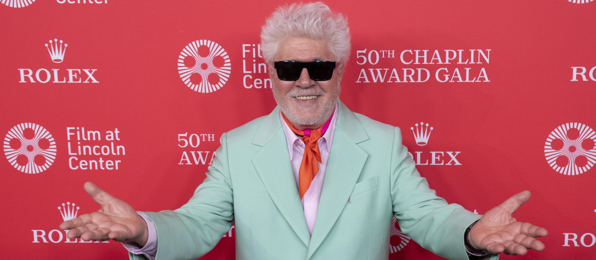 Pedro Almodóvar durante los premios Chaplin Award 2025 en Nueva York