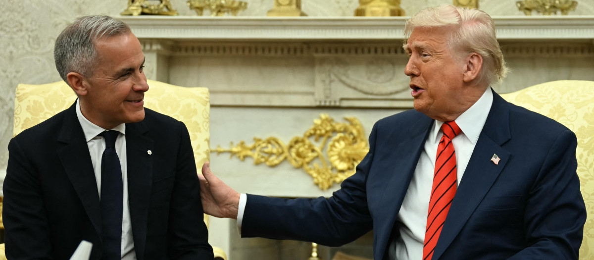 El primer ministro de Canadá y el presidente de EE.UU. Donald Trump en la Casa Blanca