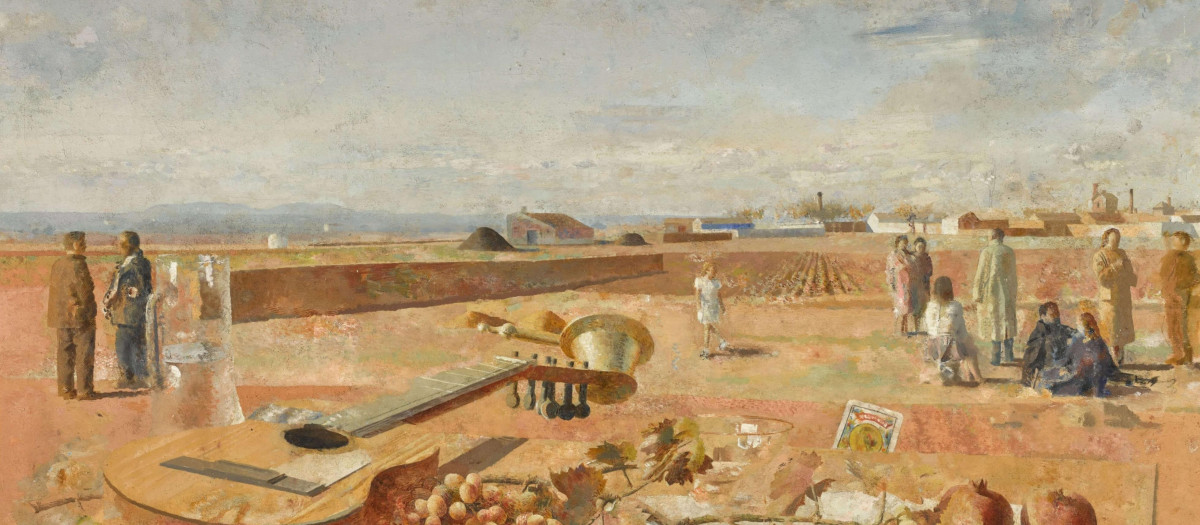 Pintura 'Bodegón cerca del pueblo', de Antonio López, que trae a Standarte la galería J. Bagot