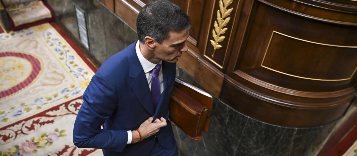 Pedro Sánchez, durante su comparecencia del miércoles en el Congreso