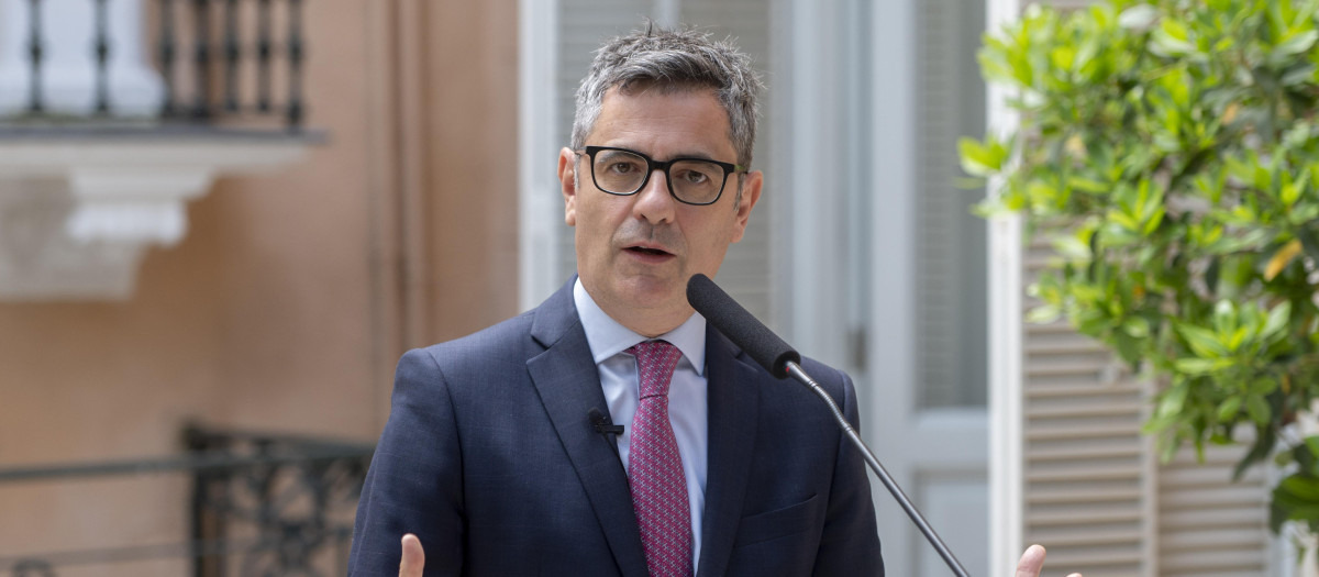 El ministro de la Presidencia, Justicia y Relaciones con las Cortes, Félix Bolaños - Europa Press