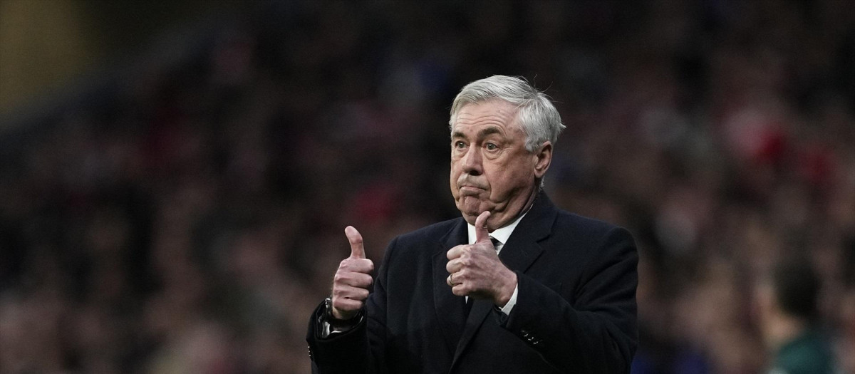 Carlo Ancelotti, en un partido de esta temporada