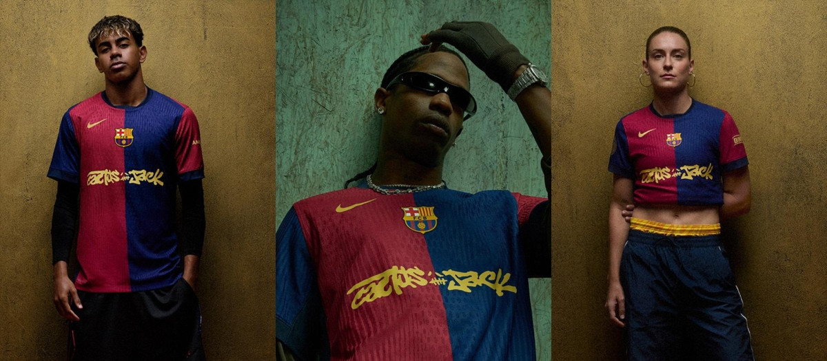 Travis Scott en su colaboración con el Barça