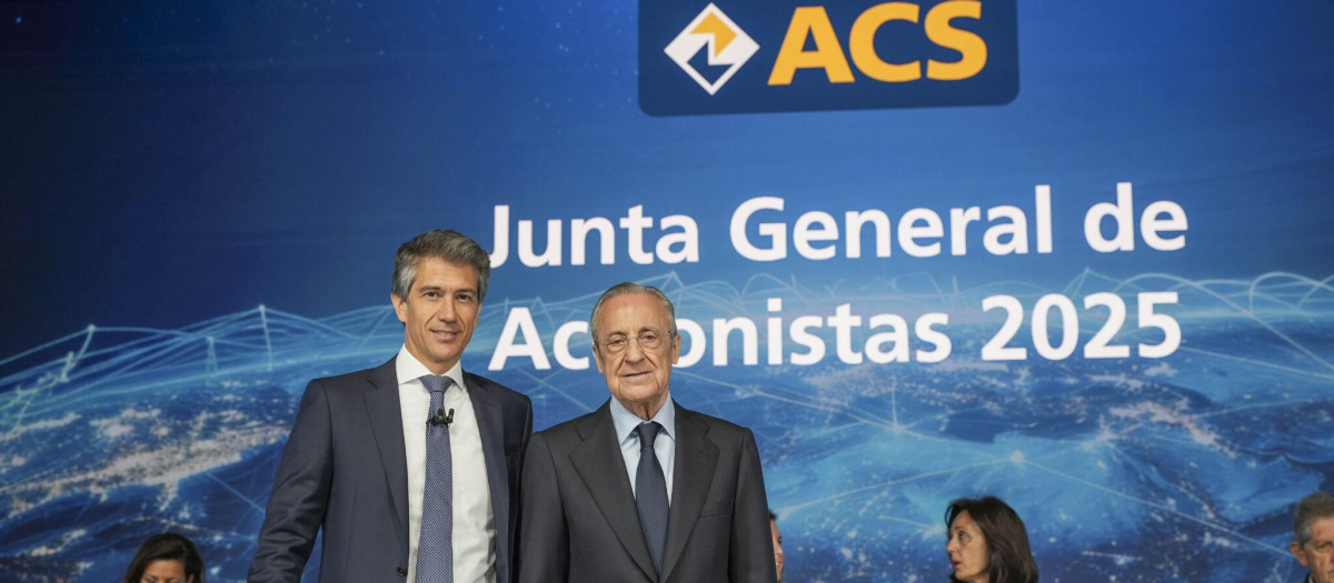 Juan Santamaría, consejero delegado, y Florentino Pérez, presidente de ACS