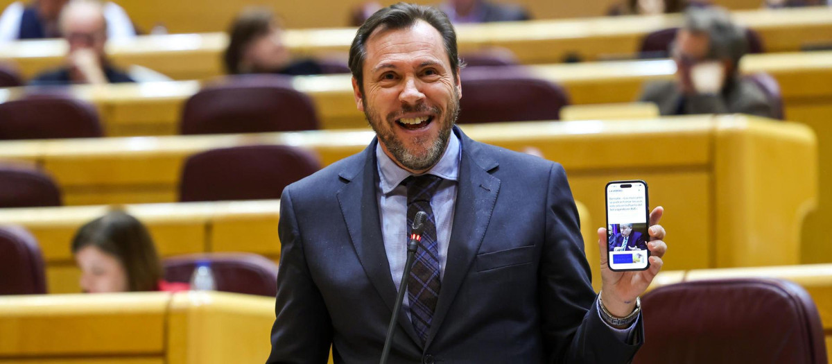 Óscar Puente, en una imagen en el Senado del año 2024
