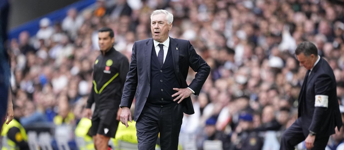 (Foto de ARCHIVO)
Carlo Ancelotti, head coach of Real Madrid, looks on during the Spanish League, LaLiga EA Sports, football match played between Real Madrid and RC Celta de Vigo at Santiago Bernabeu stadium on May 04, 2025 in Madrid, Spain.
Oscar J. Barroso / AFP7 / Europa Press
04/5/2025 ONLY FOR USE IN SPAIN