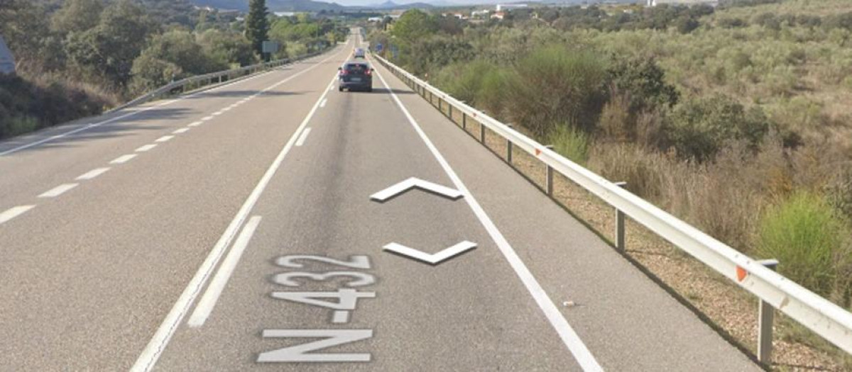 Carretera N-432 a su paso por Espiel (Córdoba)