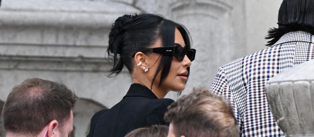Kim Kardashian with her mother and lawyers arrive at the courthouse in Paris, France on May 13, 2025.
