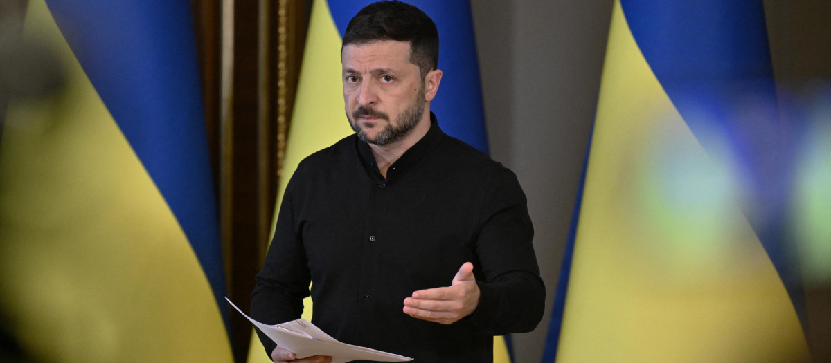 El presidente ucraniano, Volodimir Zelenski, ofrece una conferencia de prensa en Kiev