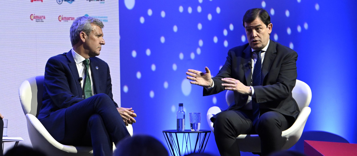 Los presidentes de Castilla y León, Alfonso Fernández Mañueco; Asturias, Adrián Barbón, y Galicia, Alfonso Rueda, participan en el I Foro del Noroeste, ‘Construyendo puentes. Creando futuro’