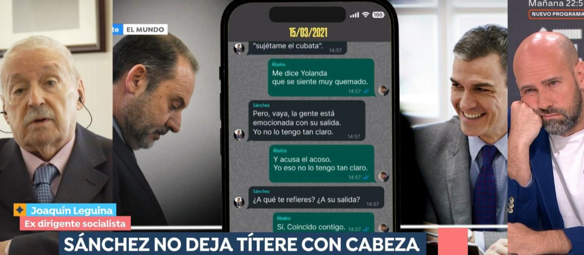 Gonzalo Miró, a la derecha de la imagen, escucha a Joaquín Leguina en Espejo Público