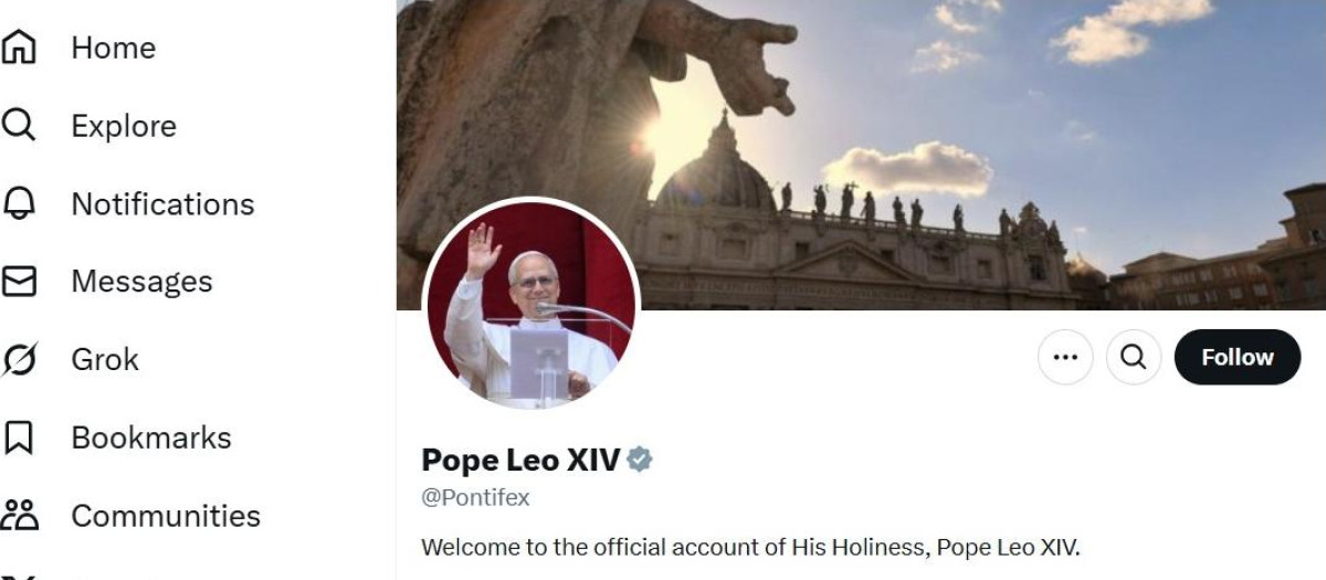 El perfil del Papa en X ya cuenta con más de 18 millones de seguidores
