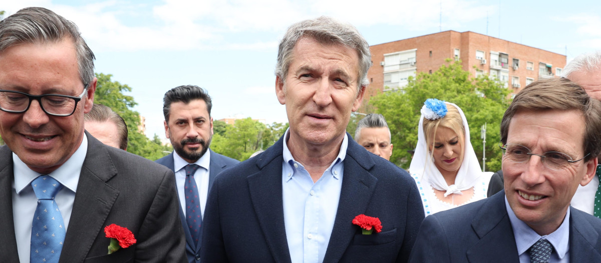 Almeida y Feijóo en la misa de San Isidro