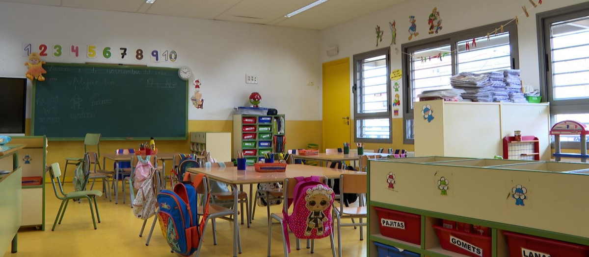 Aula de un colegio en la Comunidad Valenciana.