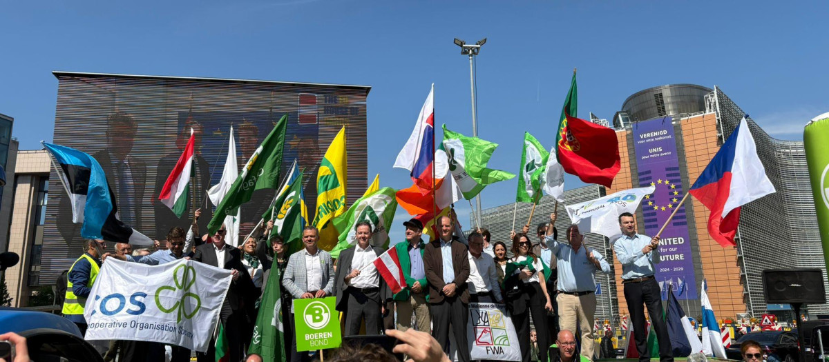 Organizaciones agrarias europeas se manifiestan en Bruselas contra los recortes de la nueva PAC