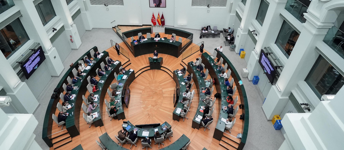 Vista aérea del Pleno en el Ayuntamiento de Madrid