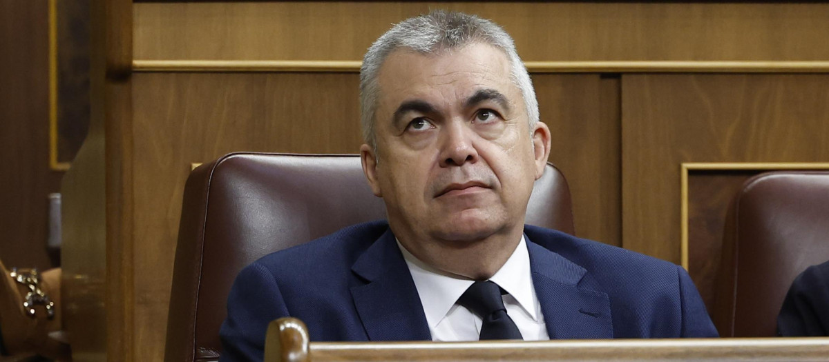 El secretario de Organización del PSOE, Santos Cerdán, este miércoles en el Congreso