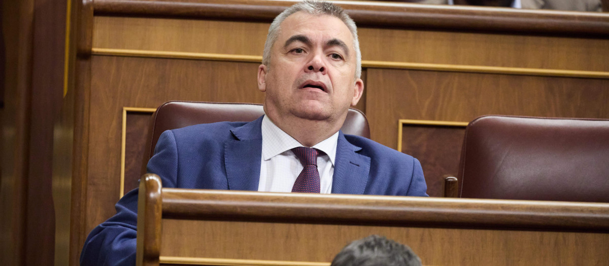 Santos Cerdán, secretario de Organización del PSOE, la semana pasada en el Congreso de los Diputados