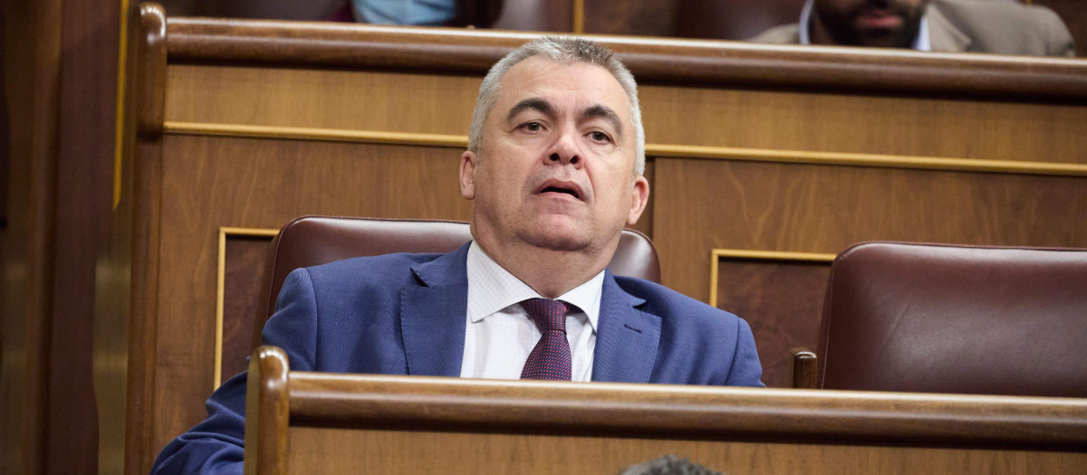 Santos Cerdán, secretario de Organización del PSOE, la semana pasada en el Congreso de los Diputados