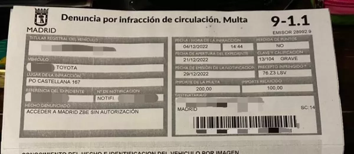 Miles de conductores de toda España han recibido ya multas como esta