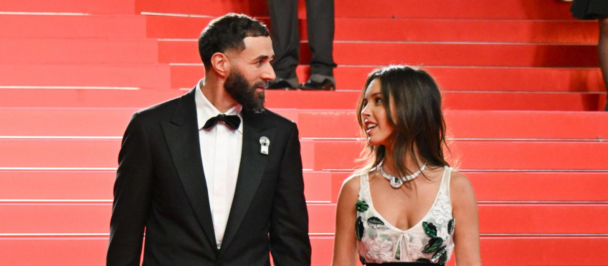 Benzemá y su novia  en Cannes