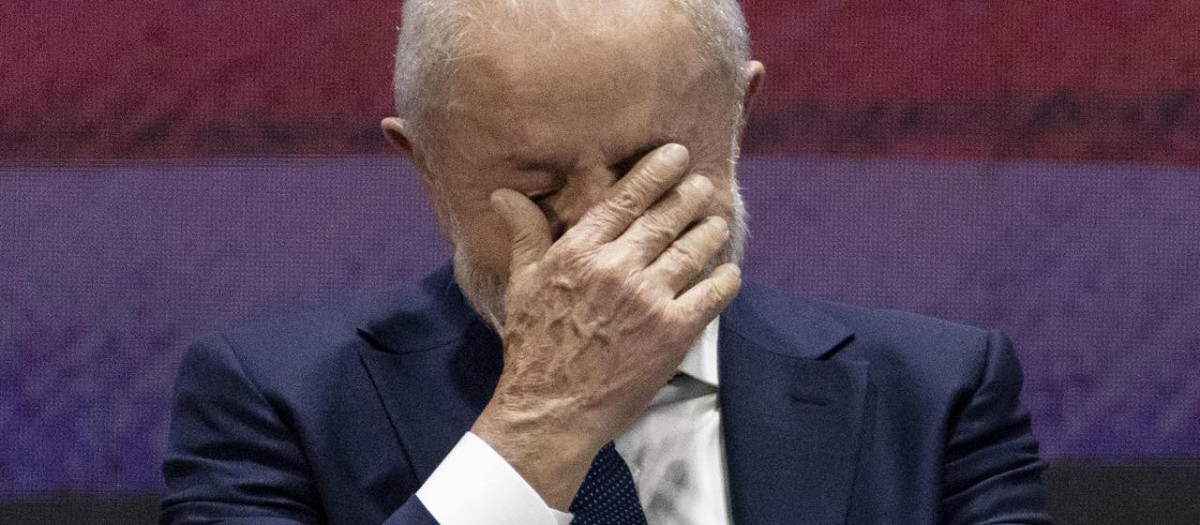 AME9996. SAO PAULO (BRASIL), 22/05/2025.- El presidente de Brasil, Luiz Inácio Lula da Silva, asiste a la ceremonia de anuncio de renovación de patrocinio del Gobierno Federal con el Comité Paralímpico Brasileño este jueves, en São Paulo (Brasil). EFE/ Sebastiao Moreira