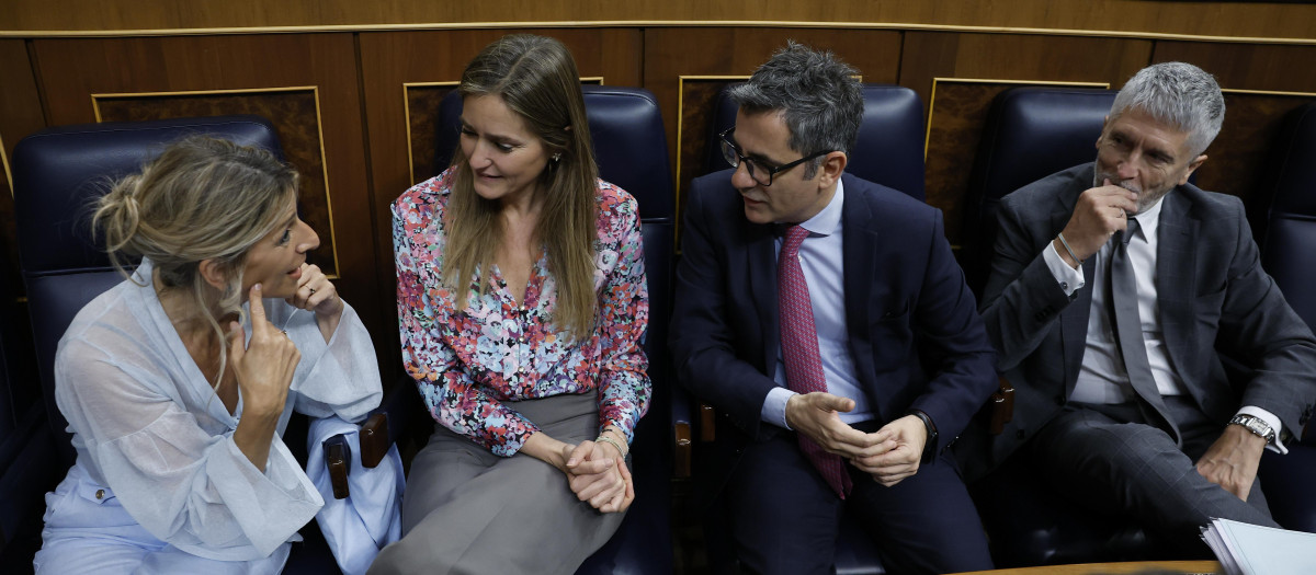 Las vicepresidentas Díaz y Aagesen y los ministros Bolaños y Grande-Marlaska