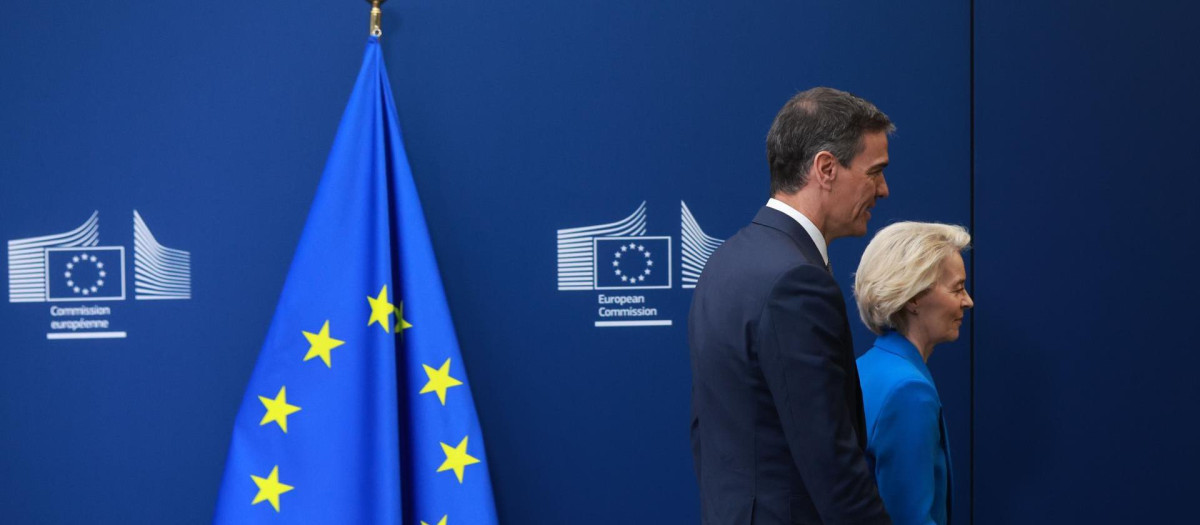 Pedro Sánchez y Ursula von der Leyen, ayer en Bruselas