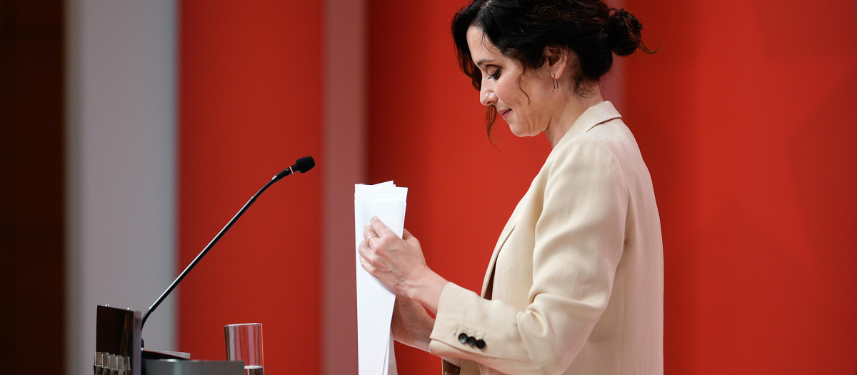 La presidenta de la Comunidad de Madrid, Isabel Díaz Ayuso