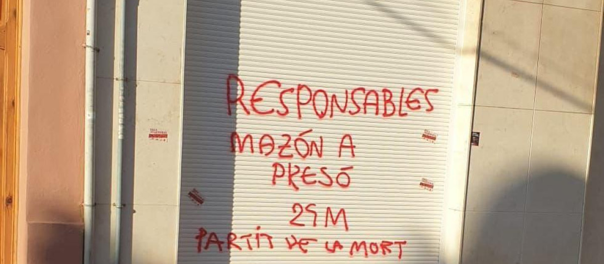 Sede del PP atacada en la localidad valenciana de Benetússer
