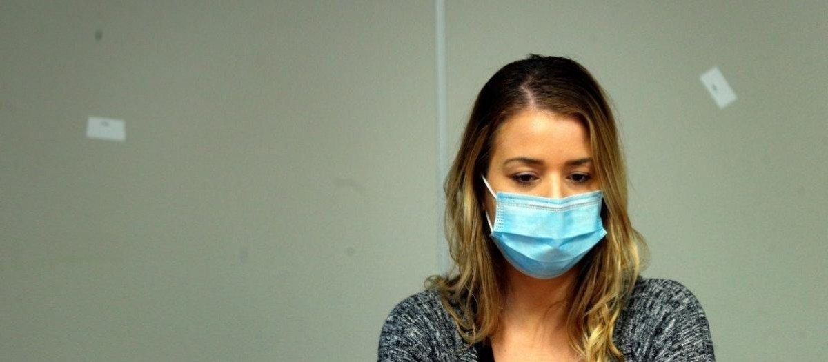 Maje en un momento del juicio