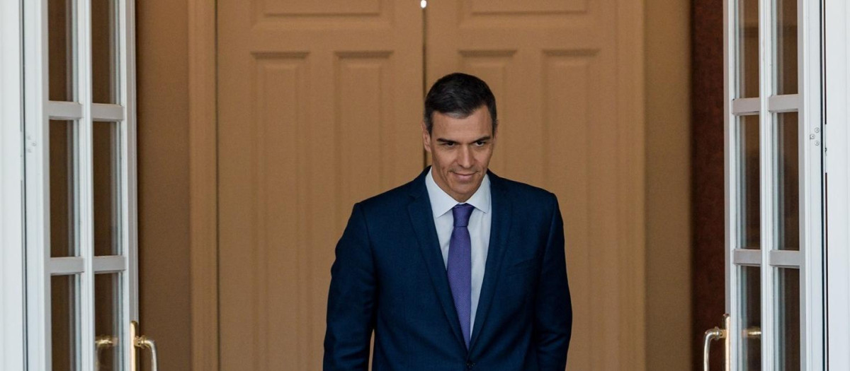 El presidente del Gobierno, Pedro Sánchez, en el Palacio de la Moncloa el pasado 29 de mayo