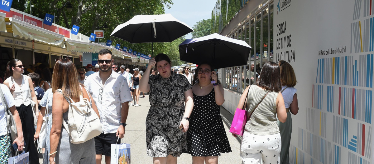 Decenas de personas durante la 84ª Feria del Libro de Madrid, en el parque del Retiro, a 31 de mayo de 2025, en Madrid