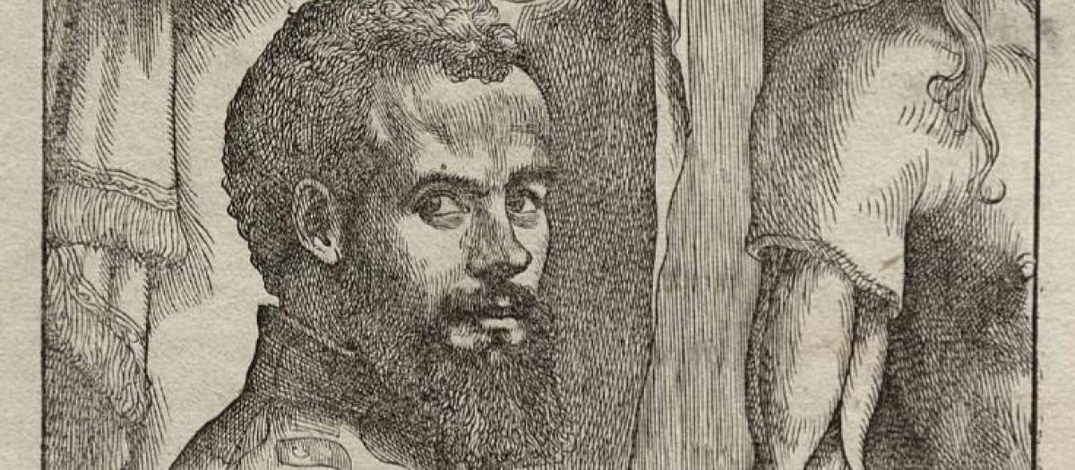 Grabado de Andrés Vesalio, atribuido a Jan van Calcar