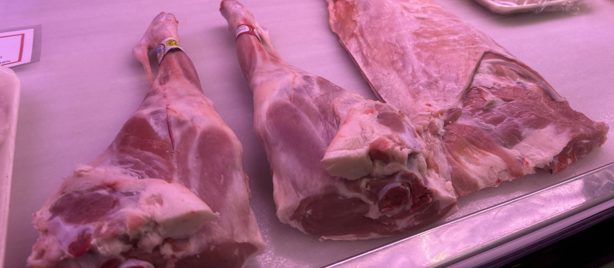 Puesto de cordero en el Mercado Central de Valencia