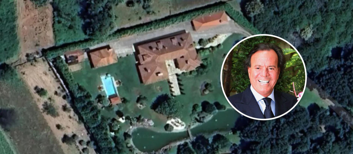 Montaje de la nueva propiedad de Julio Iglesias en Orense