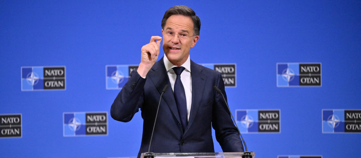 El secretario general de la OTAN, Mark Rutte, en la sede de la Alianza Atlántica, en Bruselas