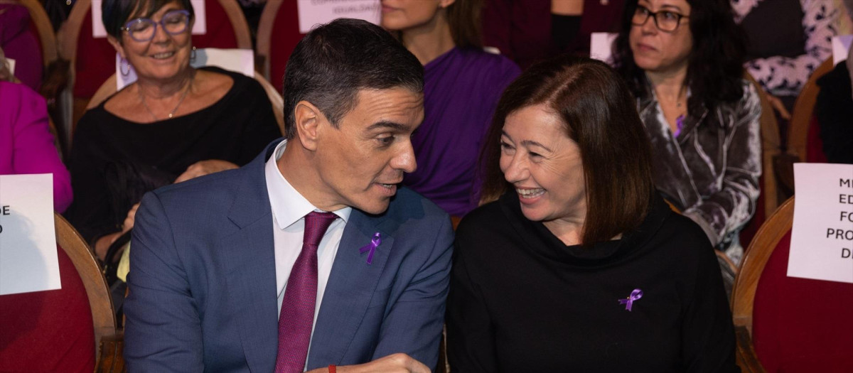 El presidente del Gobierno, Pedro Sánchez y la presidenta del Congreso, Francina Armengol
