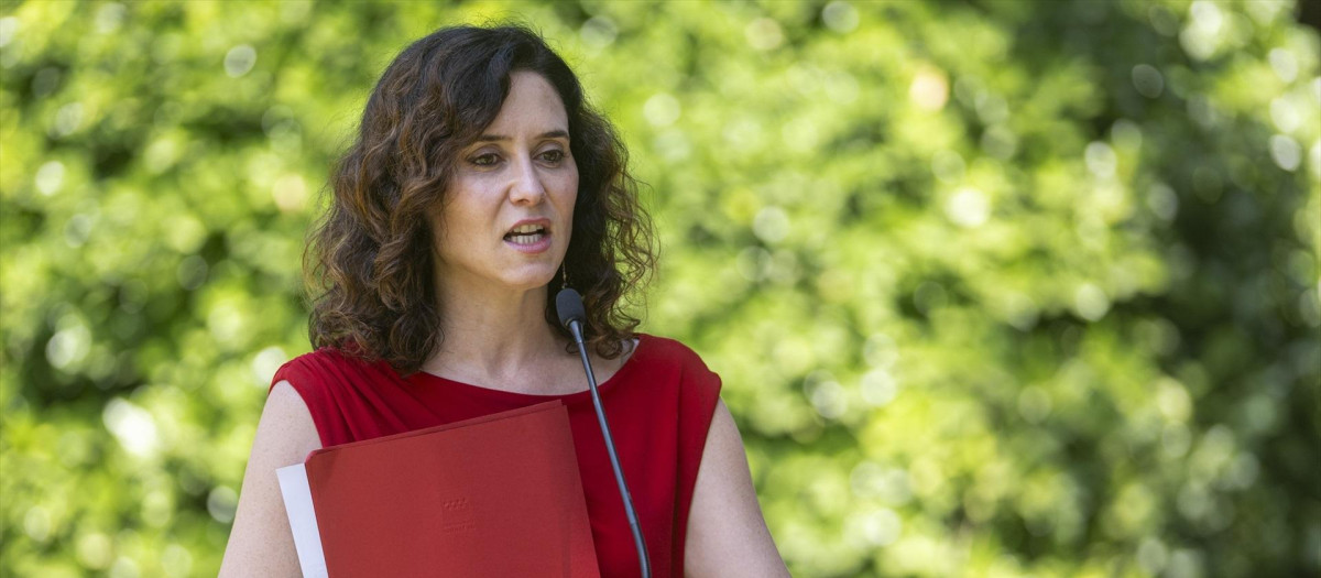 Isabel Díaz Ayuso, tras la Conferencia de Presidentes en el Palacio de Pedralbes de Barcelona
