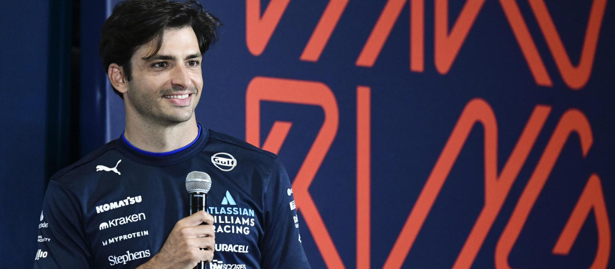 El piloto Carlos Sainz ofrece una rueda de prensa este sábado antes de rodar por primera vez en Madrid a los mandos del Williams FW45 por la parte urbana del futuro circuito Madring F1 que acogerá el GP de España de Fórmula uno 2026