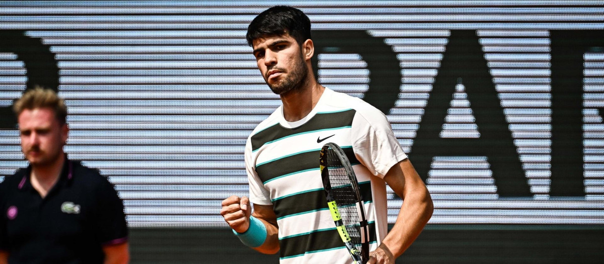 Carlos Alcaraz en la final de Roland Garros